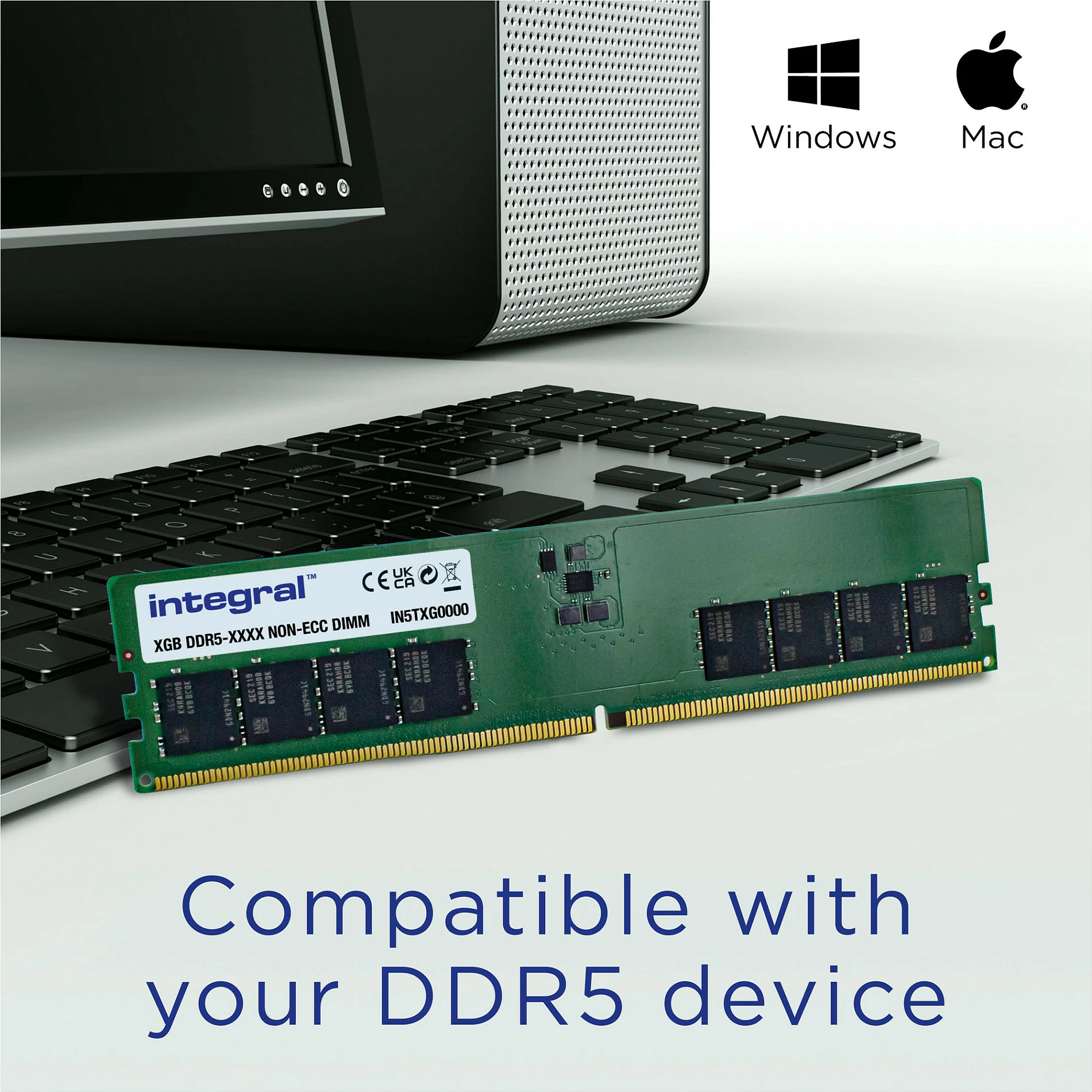 RAM Memorje Integral 8GB DDR5 5600MHz, DIMM 288-pin, e gjelbër