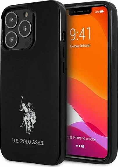 Mbështjellës U.S. Polo Assn USHCP13XUMHK për iPhone 13 Pro Max 6.7", hardcase TPU, Horses Logo, i zi