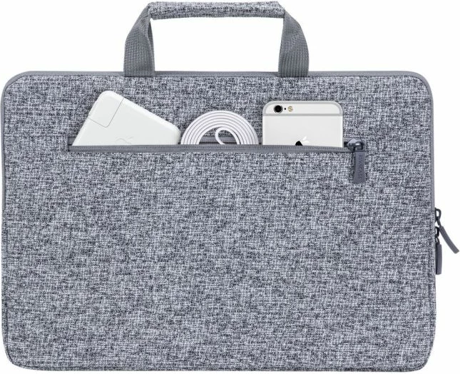 çantë laptopi RIVACASE 7913 13.3\", poliester waterproof, me doreza, gri e çelët