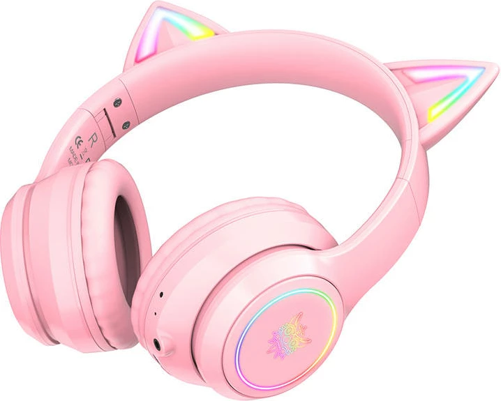 Kufje gaming ONIKUMA B90 me mikrofon, Bluetooth 5.0, RGB, Rozë
