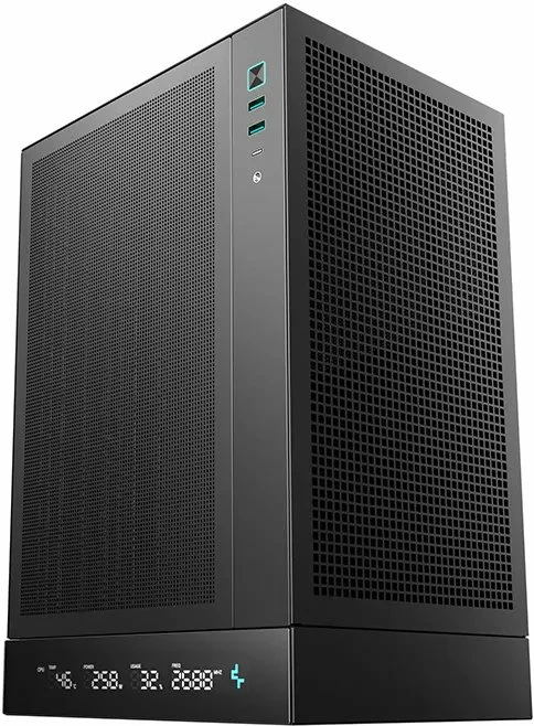Kasë Deepcool CH170 Digital R-CH170-BKNPI0D-G-1 Mini-ITX mini tower, pa furnizim energjie, USB-C, e zezë