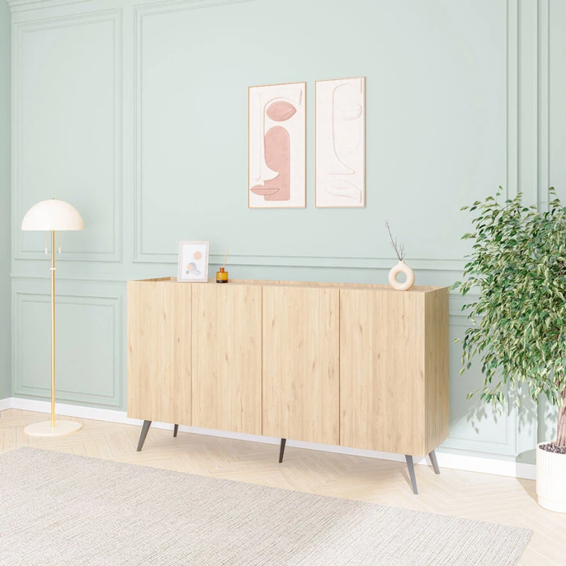 Komodë anësore, ngjyrë lisi, 180x43x100cm