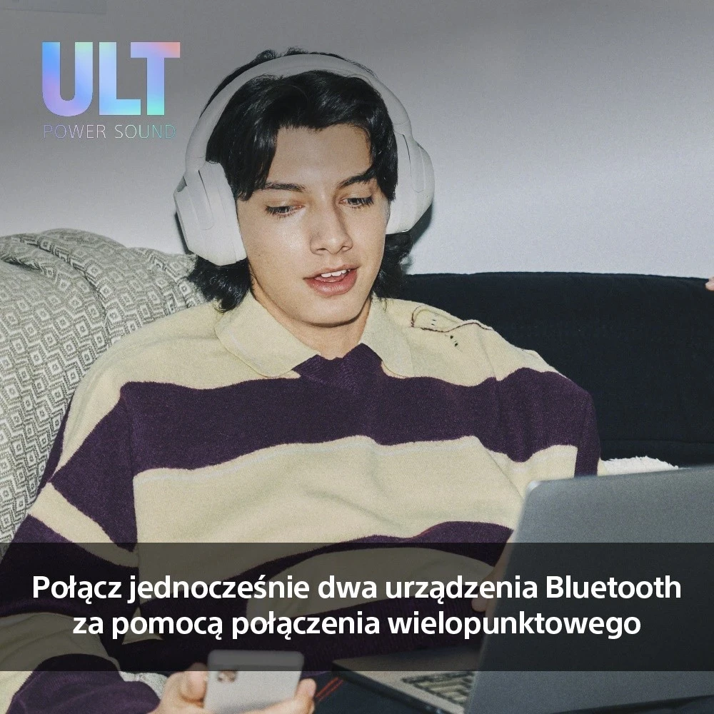 Kufje Sony ULT Wear, me anulim zhurme aktiv, ngjyrë e zezë