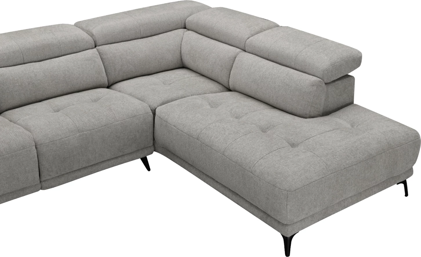 Këndare e djathtë 5-vendëshe me recline, stof bezhë, CD3315.02R, 275x231x77cm