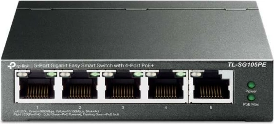 Switch TP-LINK TL-SG105PE, 5 porta gigabit, 4x PoE+, kasë metalike