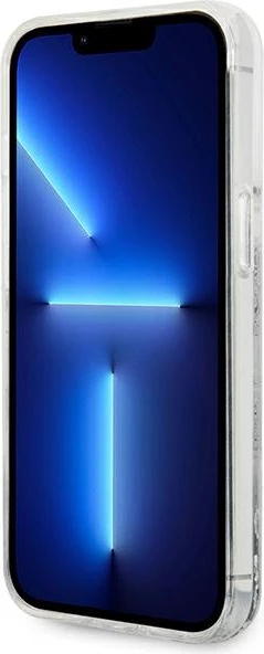 Mbështjellës Karl Lagerfeld KLHCP14LLBKLCS për iPhone 14 Pro 6.1", Liquid Glitter Big KL, argjendtë