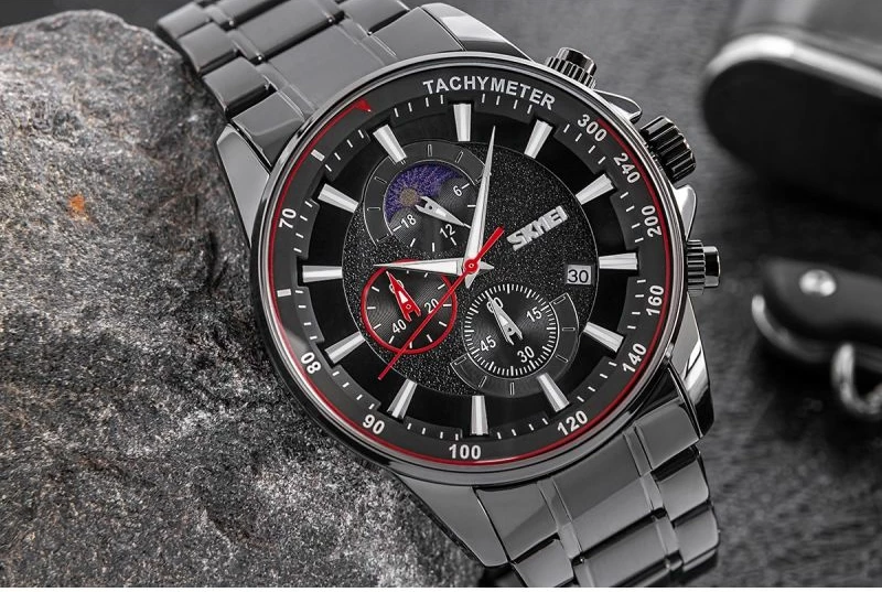 Orë dore për meshkuj Skmei, e zezë