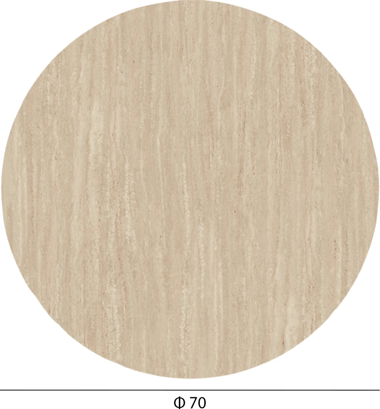 Sipërfaqe tavoline rrethore HPL, ngjyrë travertin, set prej 2 copë, Φ70cm, FH5842.35