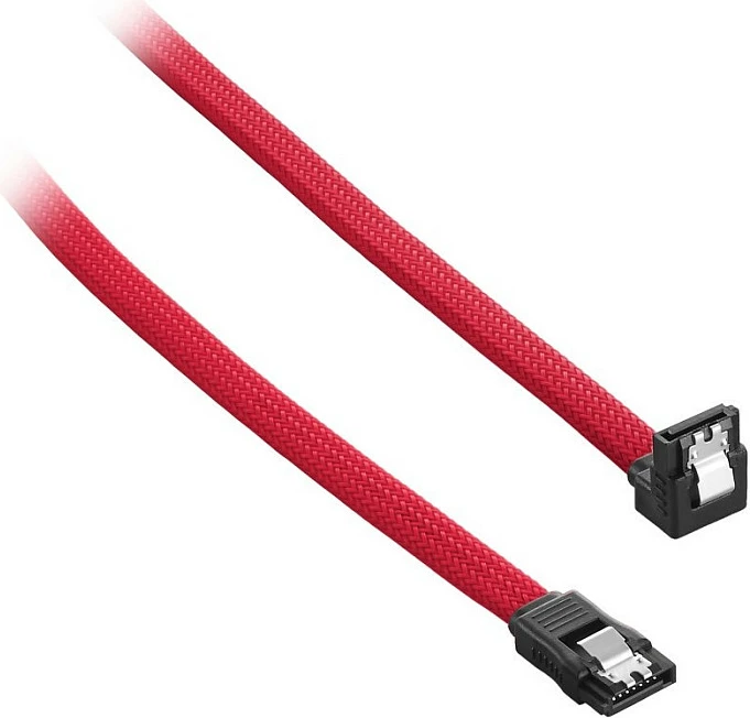 Kabllo SATA 3 CableMod ModMesh Right Angle, 60cm, e kuqe