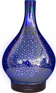 Difuzor vajrash esencial ANJOU Fireworks ADA022 120 ml, LED 7 ngjyra, xham 3D, blu
