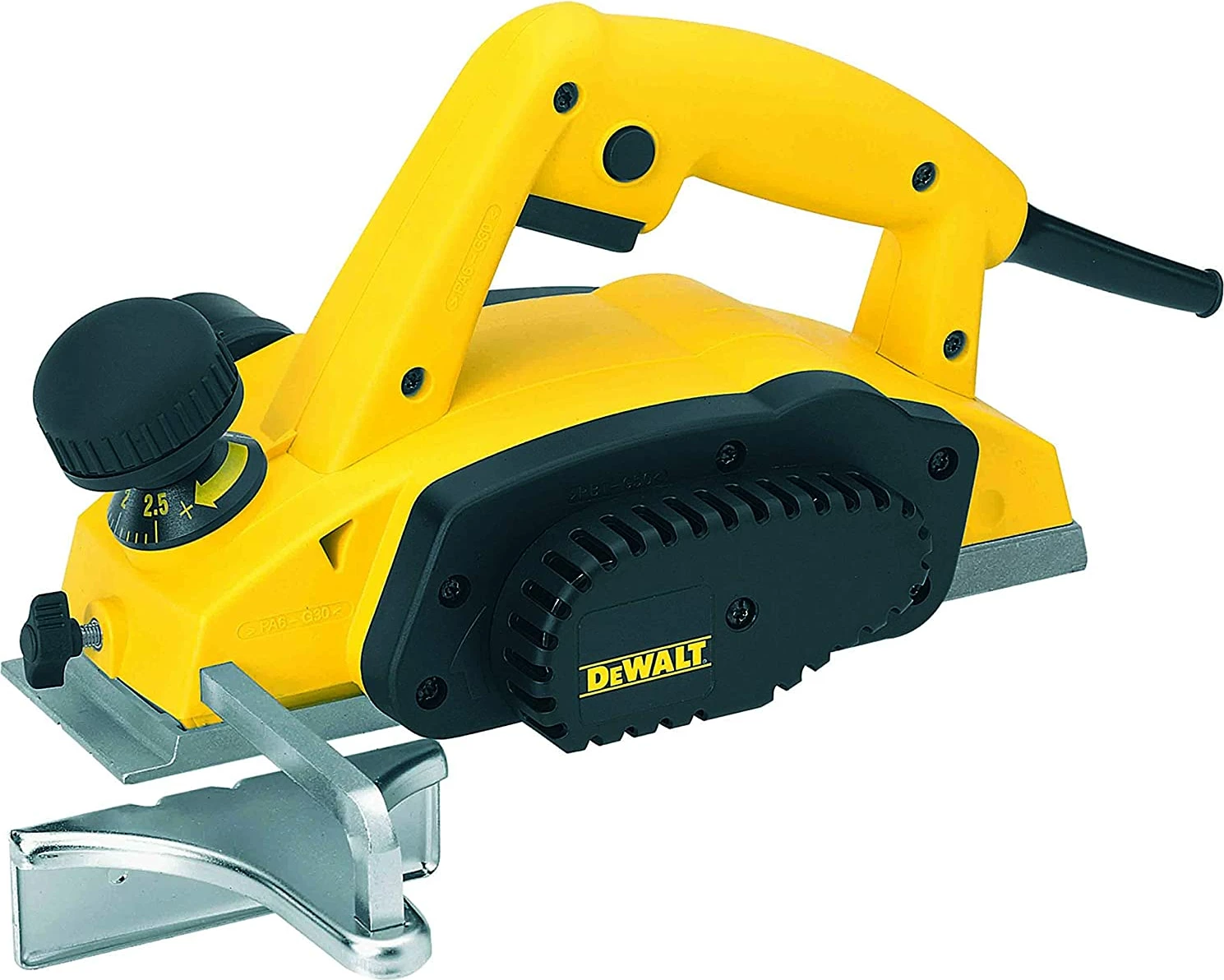 Rrafshues elektrik Dewalt DW680K 600 W, 82 mm, me kovçek + adapter për nxjerrje pluhuri