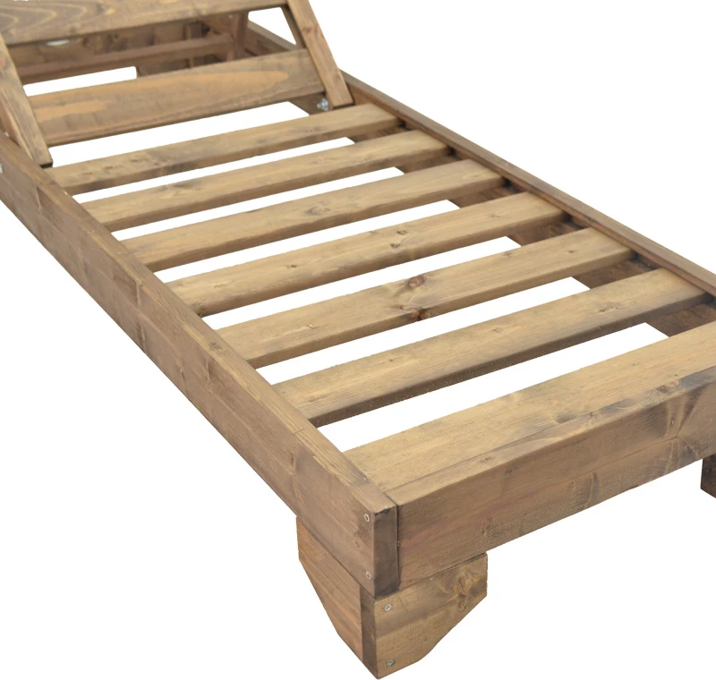 Shezlong Fendy, dru bredhi, ngjyrë arre, 71.5x200x24cm