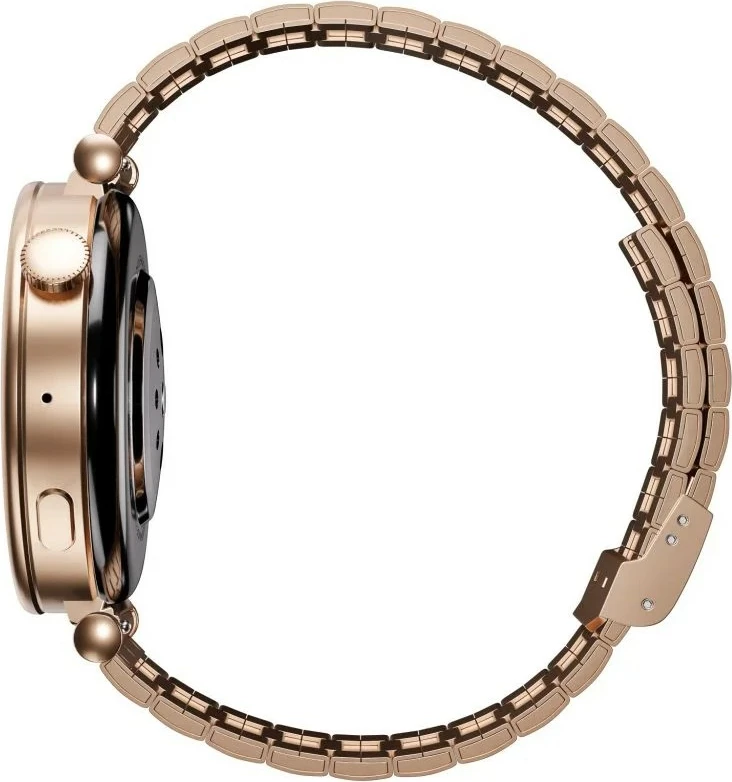 Smartwatch Garett Rose 1.32" AMOLED, Bluetooth, IP67, 260 mAh, me byzylyk çeliku + rrip lëkure, Rose Gold