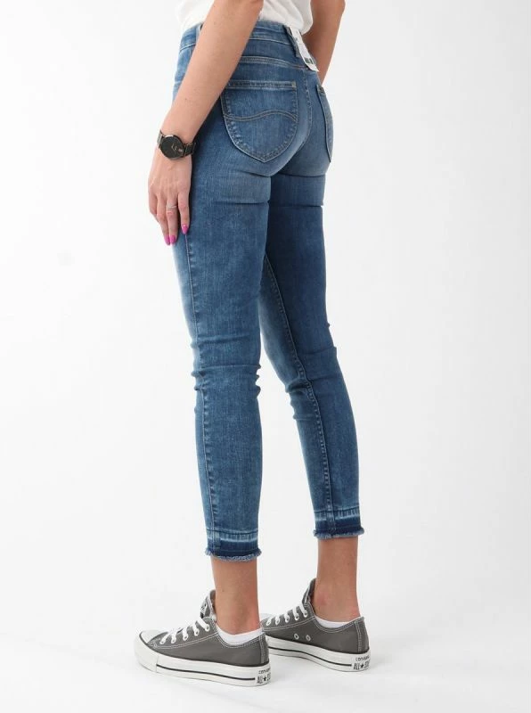 Pantallona të ngushta për femra Lee, blu