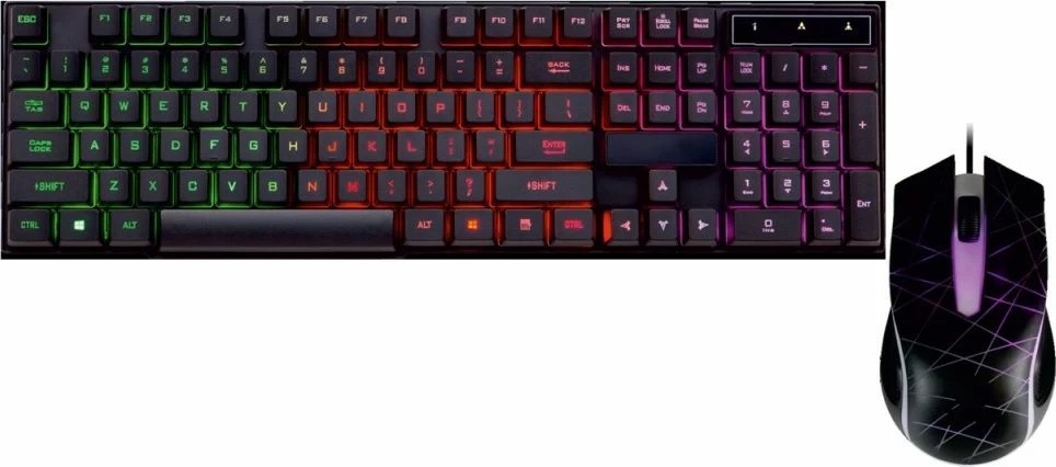 Set tastierë gaming me LED dhe maus Art KLART AK-50, USB, 1000 DPI, e zezë