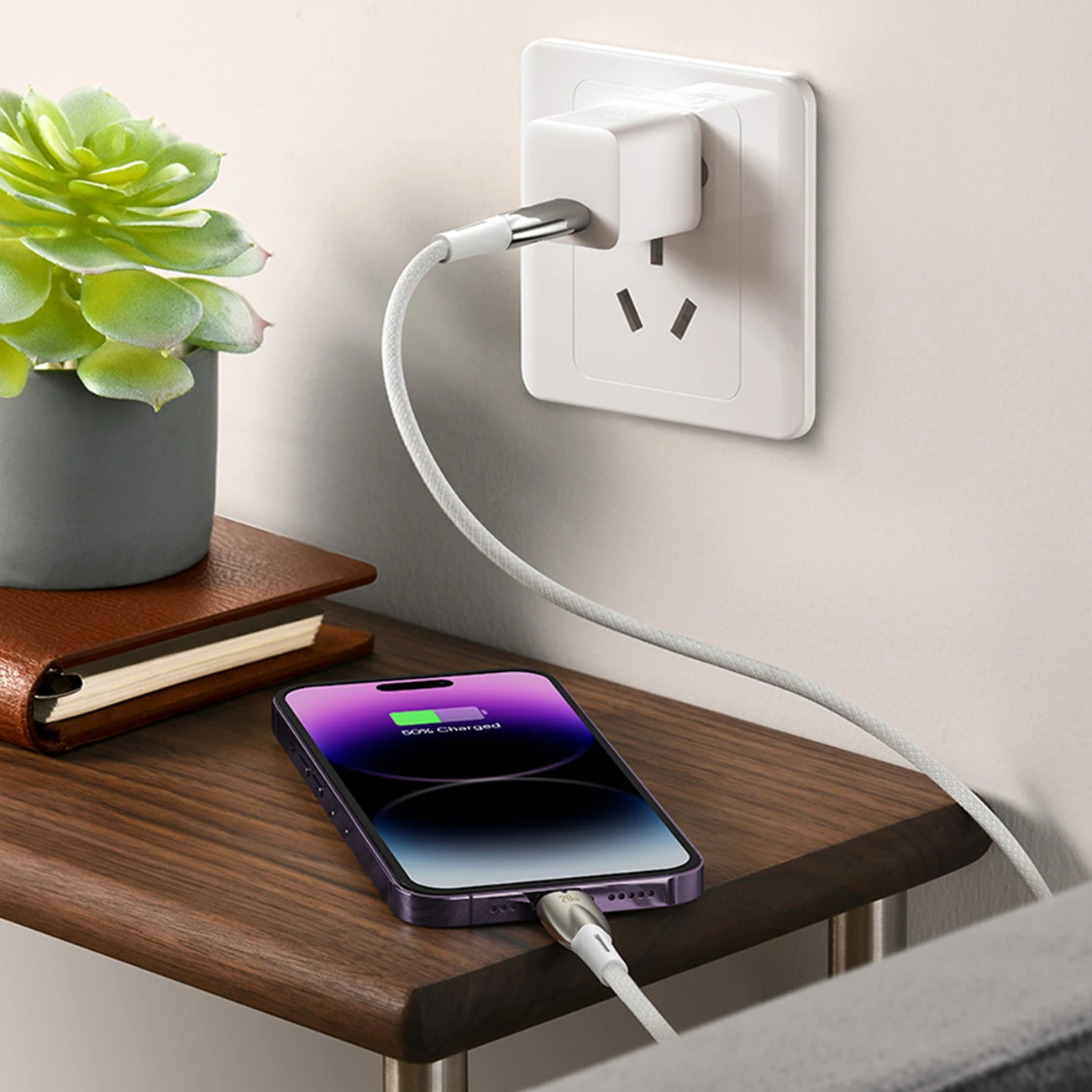 Kabllo USB-C Baseus CADH000802, 2m, 100W, 5A, e bardhë
