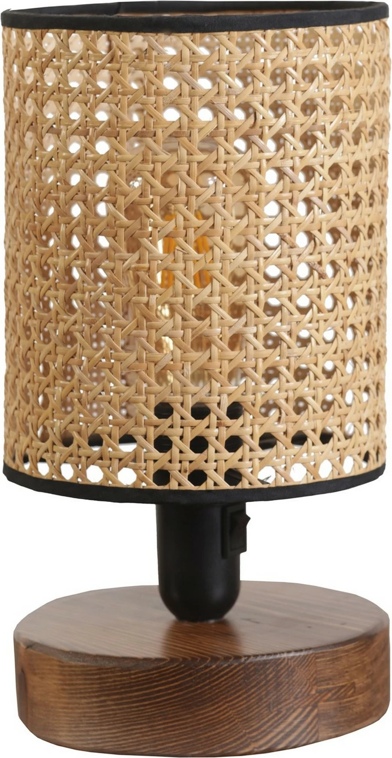 Llambë tavoline Opviq, ngjyrë arre, abazhuri ratan