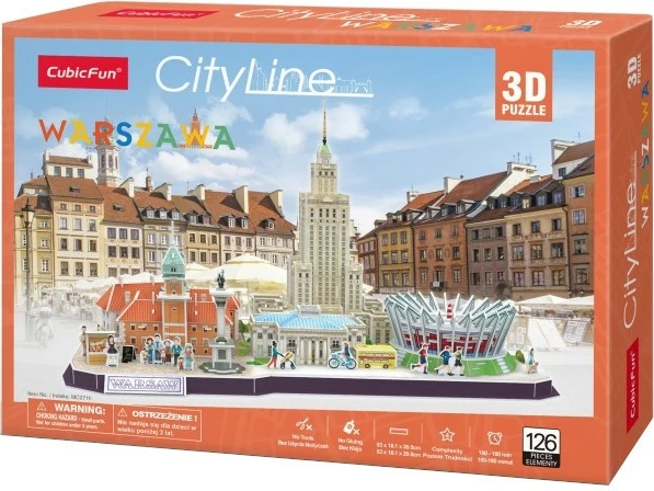 Puzzle 3D Cubic Fun Cityline Warsaw 126 pjesë
