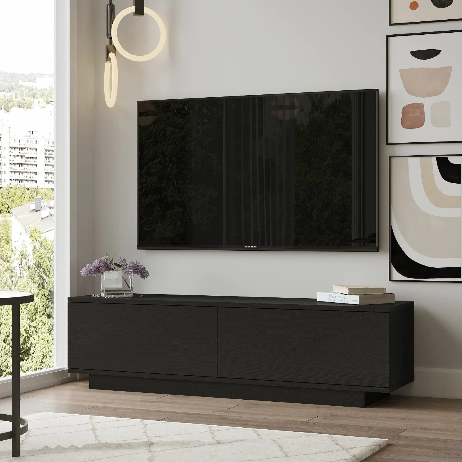 Komodë TV Hanah Home, Fn1-Lb, ngjyrë e zezë