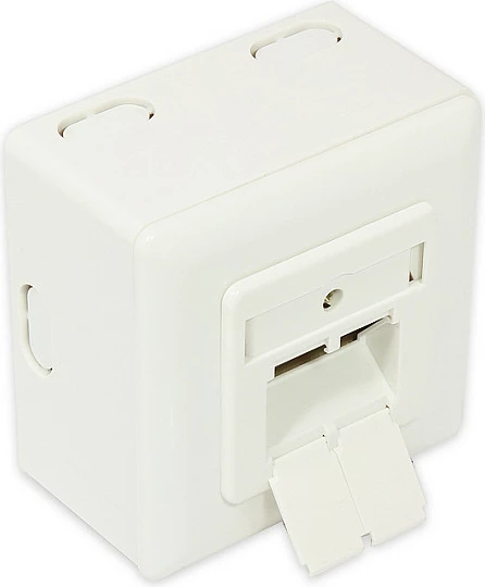 Prizë rrjeti GoodConnections Cat6, 2xRJ45, e ekranizuar, me kuti mbi suva, e bardhë