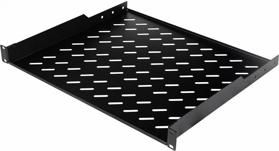 Raft rack EQUIP 19" 1U, i fiksuar, i ventiluar, i zi