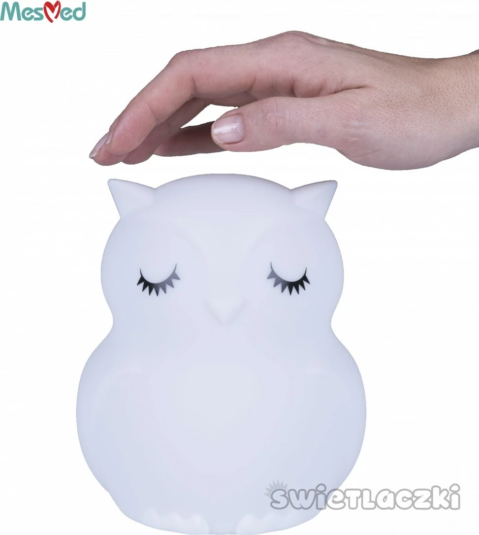 Llambë nate silikoni Mesmed MM013, buf, me telekomandë, LED, e bardhë