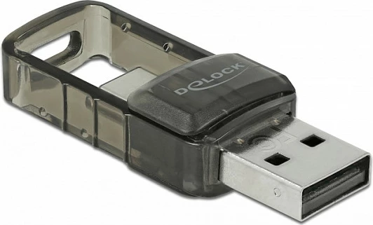 Adapter Bluetooth DeLOCK USB 2.0, 2-në-1 USB-C/USB-A, Bluetooth 4.0, transparent