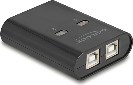 Switch USB 2.0 DeLOCK 2 PC në 1 pajisje, 0.48 Gbit/s, i zi
