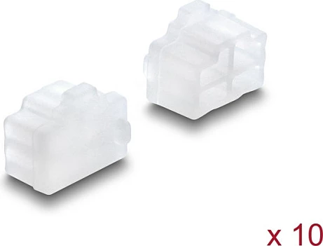 Kapak mbrojtës pluhuri DeLOCK për port RJ45, 10 copë, silikon, transparent
