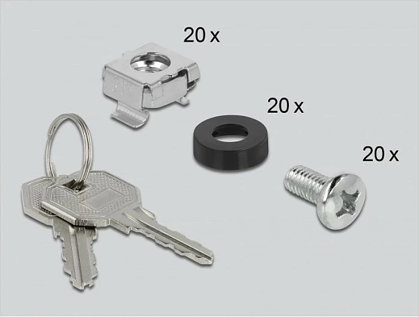 Kabinet rrjeti DeLOCK 10", 4U, montim në mur, derë xhami, i zi
