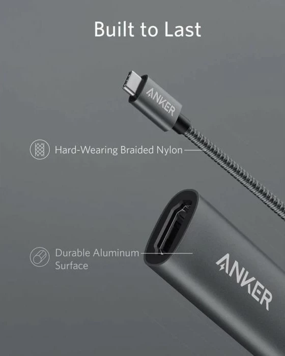 Adapter USB-C në HDMI Anker 310 A83120A2 4K/60Hz, gri