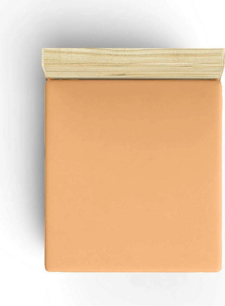 Çarçaf i shtrirë për krevat dopio, ngjyrë portokalli e zbehtë, L'essentiel