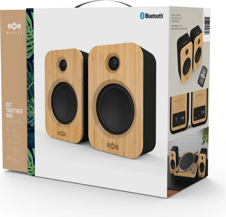 Altoparlantë House of Marley Get Together Duo Bluetooth 5.0, True Wireless, USB-C, 2 copë, Signature Black