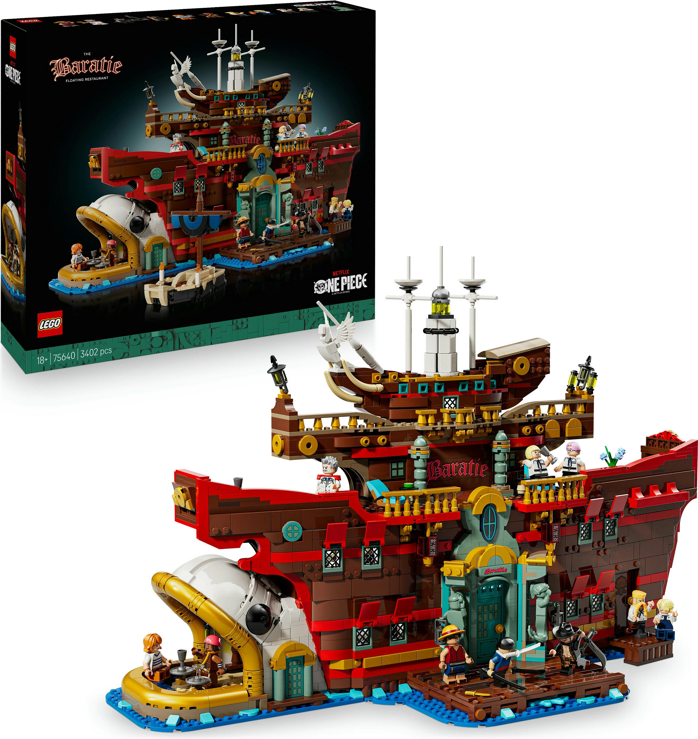 Set ndërtimi LEGO ONE PIECE The Baratie Floating Restaurant 75640, 3402 copë, 18+, multikolor