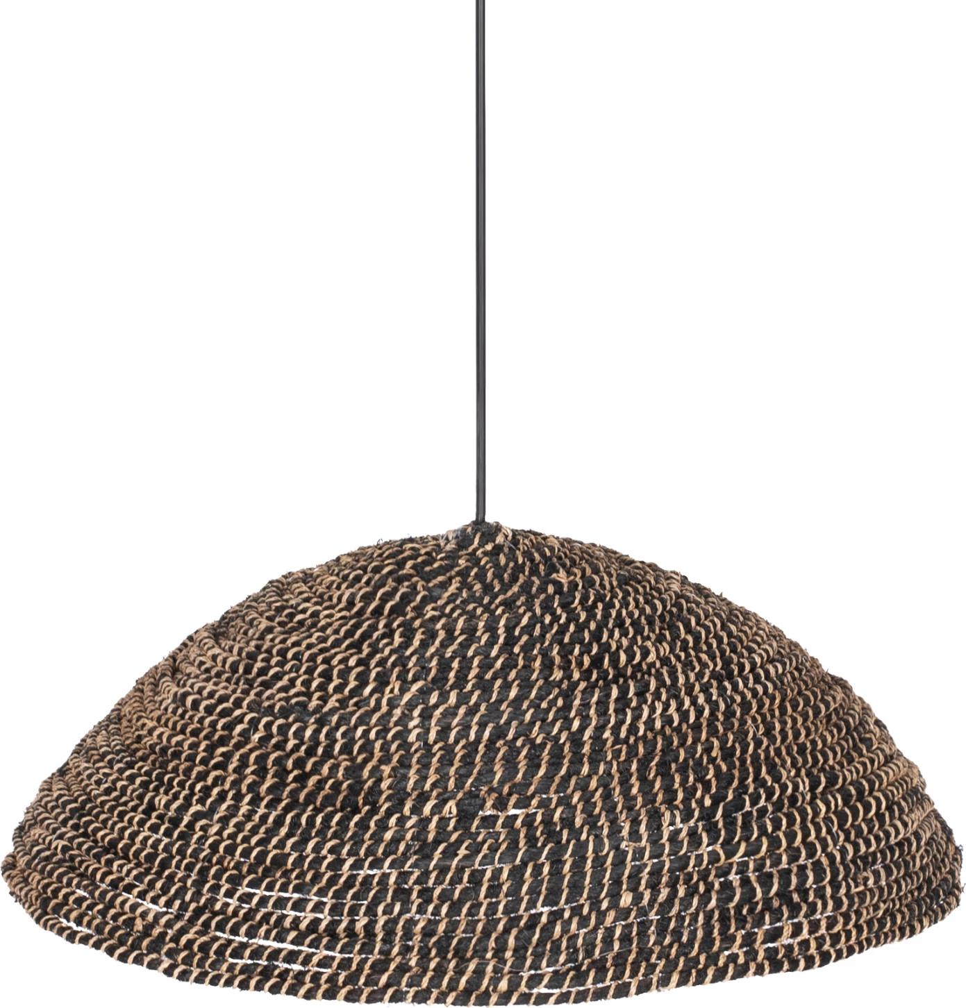 Llambë varëse tavani prej abaka të ricikluar, ngjyrë e zezë, Φ49x15H cm, FH7783