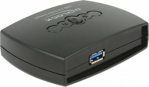Switch USB DeLOCK 87723, USB 3.2, 2x USB-B në 1x USB-A, 5 Gbit/s, i zi