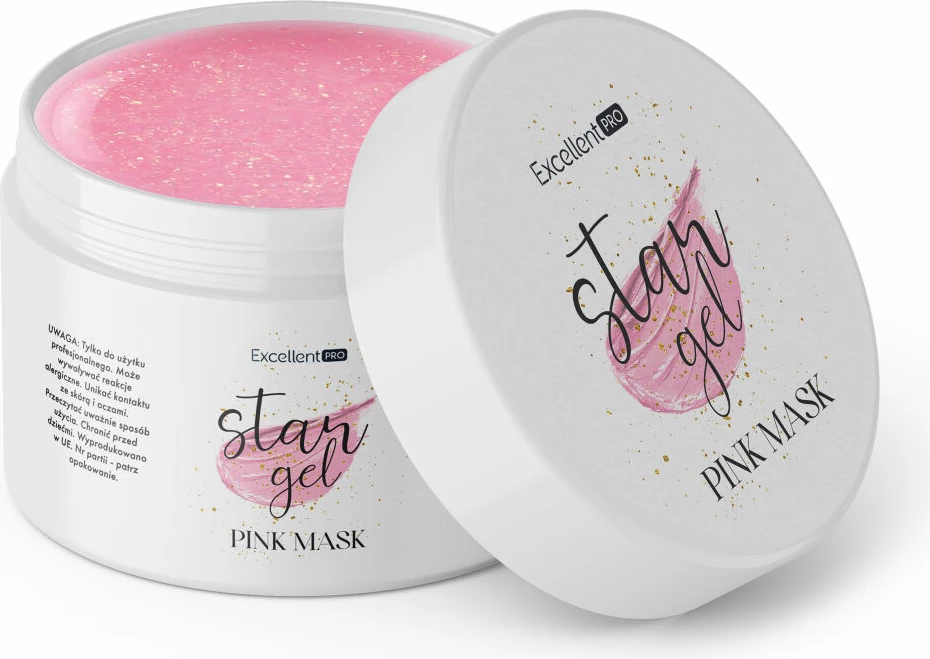 Xhel ndërtues për thonj Excellent PRO Star Gel Building Gel Pink Mask për femra, 15g