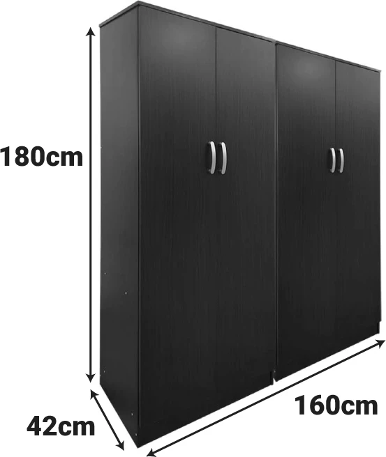 Dollap katër-dyer Lego, ngjyrë wenge, 160x42x180cm