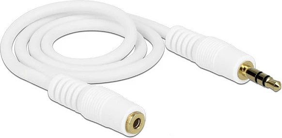Kabllo zgjatëse audio DeLOCK 3.5mm (mashkull në femër) 0.5m, e bardhë