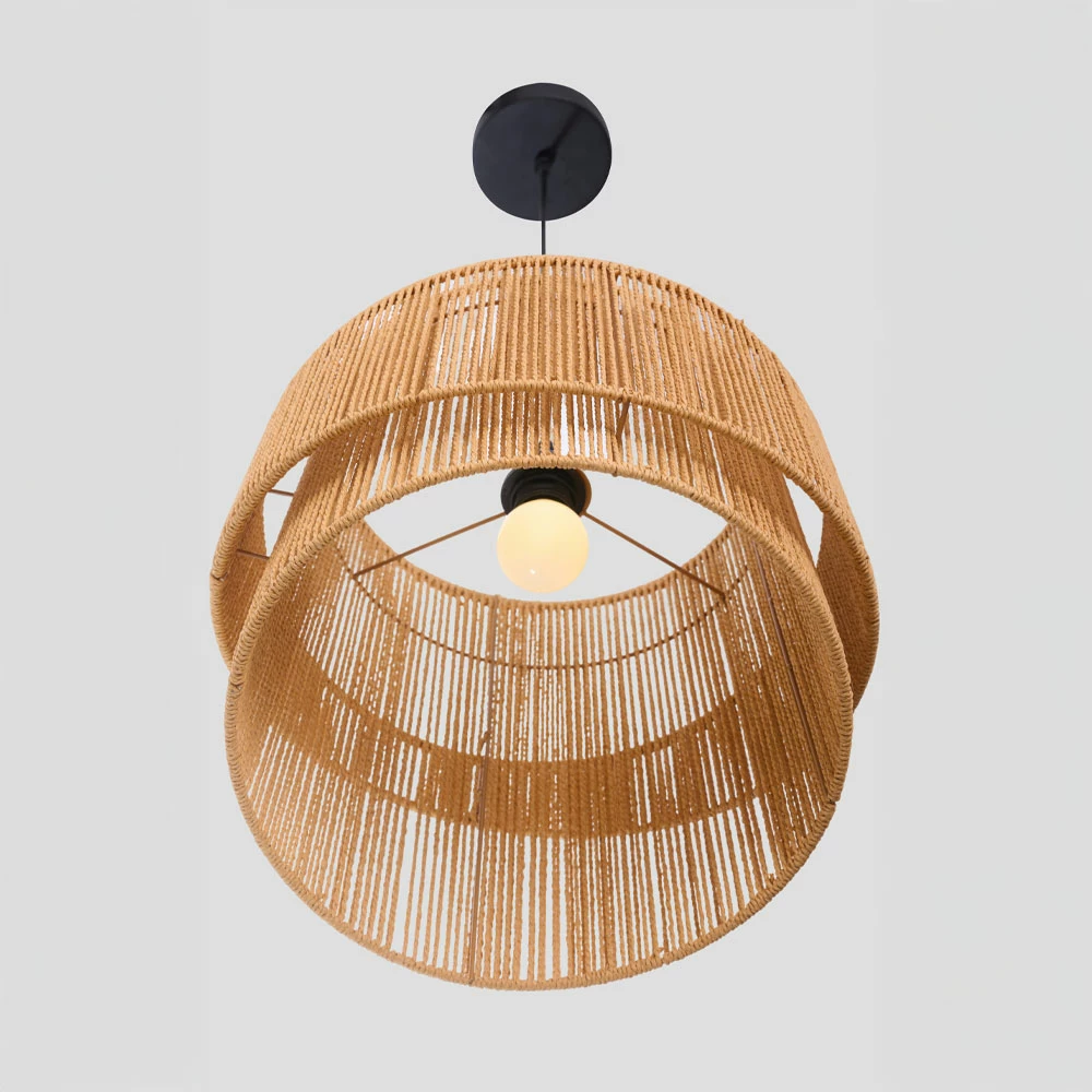 Llambë tavani ZIA, litar, letër, ngjyrë kaki, 39x35cm