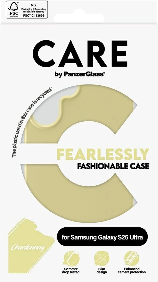 Mbështjellës PanzerGlass CARE për Samsung Galaxy S25 Ultra, e verdhë
