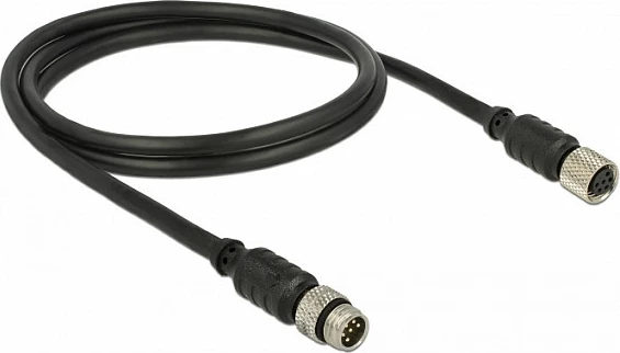 Kabllo sensor/aktuator DeLOCK 12690, M8 mashkull/femër, 1 m, e zezë