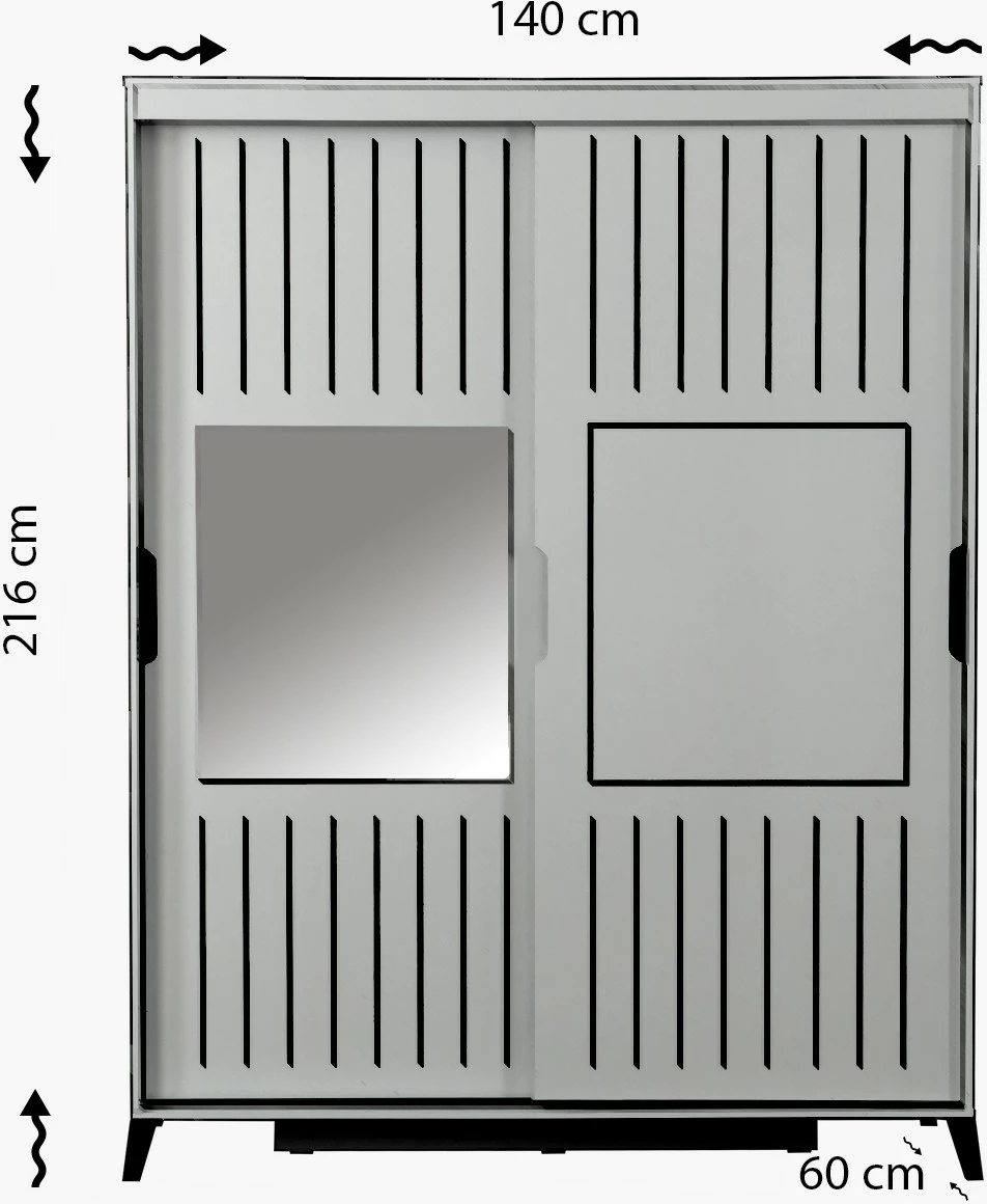 Dollap Hanah Home, Pasific Home Fuga 130, ngjyrë arre, me pasqyrë