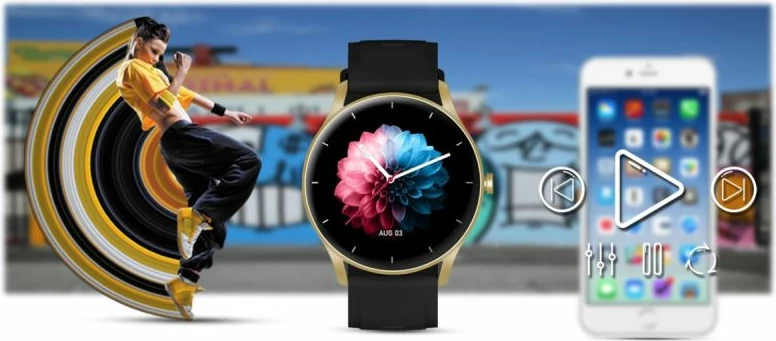 Smartwatch Gravity për femra, gold-black