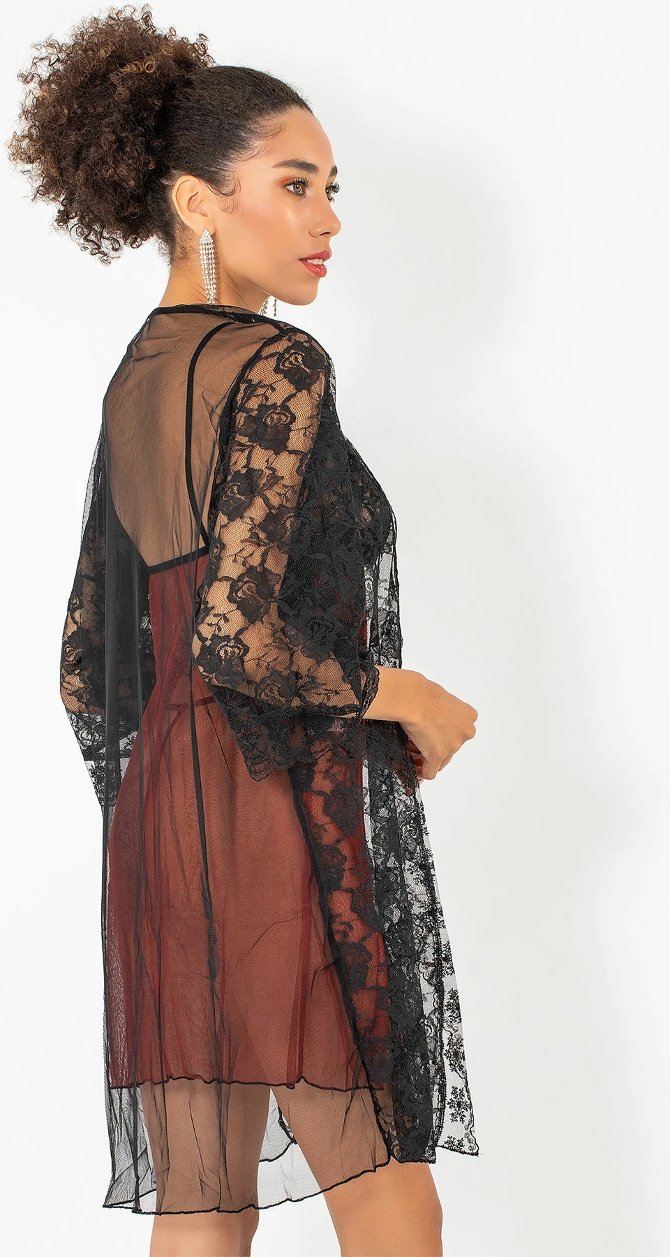 Babydoll Jumeon, ngjyrë e kuqe kafe, 2 copë, 011-008002