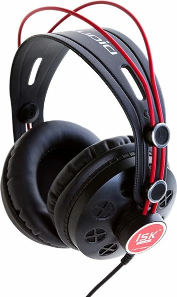 Kufje ISK HP-580 monitoruese, 50mm, 32Ω, kabllo 3m, 3.5mm/6.3mm, pa mikrofon, kuqe