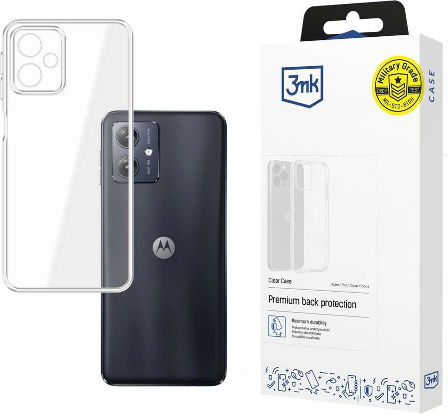 Mbështjellës 3mk Clear Case për Motorola Moto G54, transparent