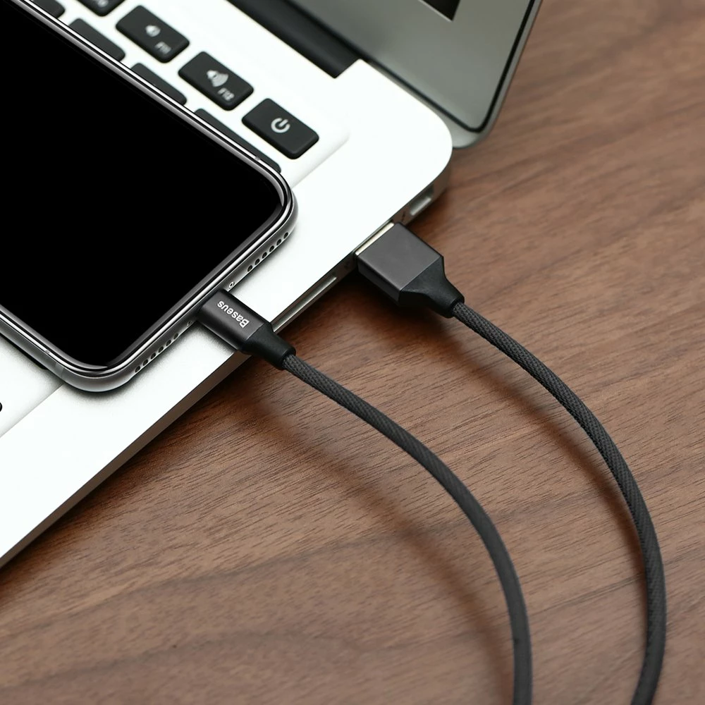 Kabllo Baseus Yiven USB në Lightning, 1.2m, e zezë