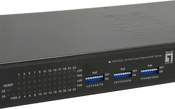 Switch LevelOne 26-Port FGP-2602, 24 PoE, 2 Gigabit SFP, 380W