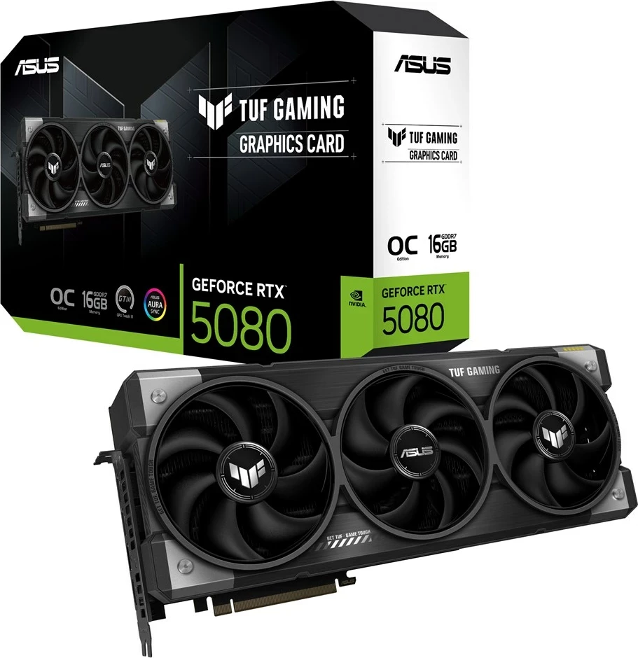 Kartelë grafike ASUS TUF Gaming TUF-RTX5080-O16G-GAMING, NVIDIA GeForce RTX 5080, 16 GB, Multi